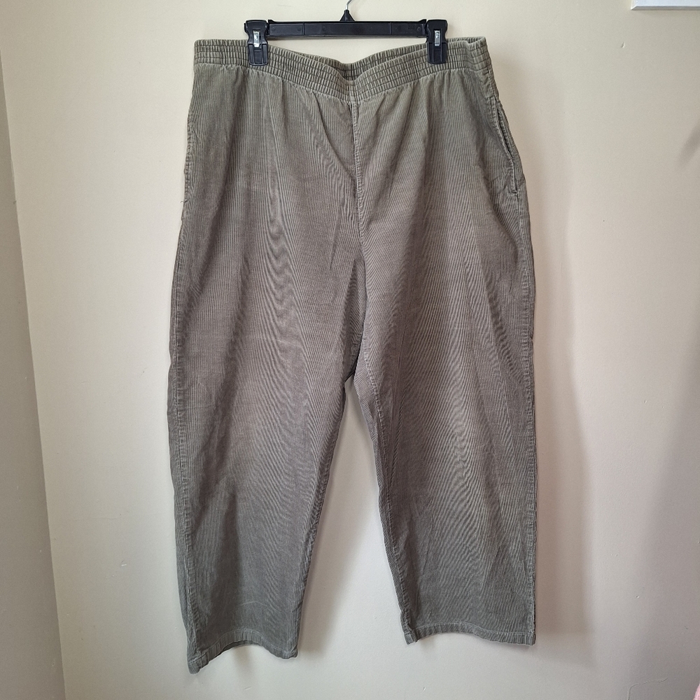 Basic Editions Khaki Green Corduroy Pants